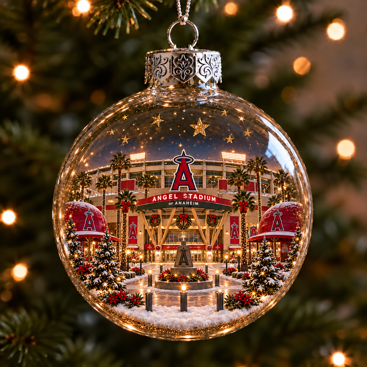 Light-Up Baseball Stadium Christmas Ornament