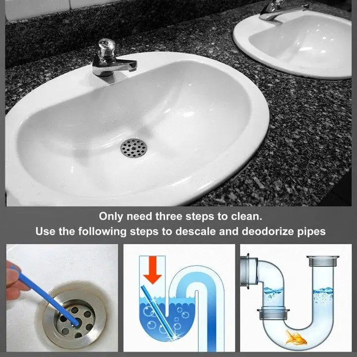 Sikunuo | Drain Cleaner Sticks – Breaks down grease, soap, and organic residues (Set of 12)