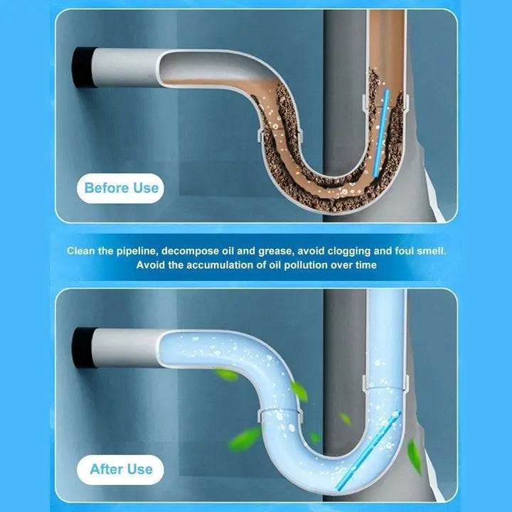 Sikunuo | Drain Cleaner Sticks – Breaks down grease, soap, and organic residues (Set of 12)