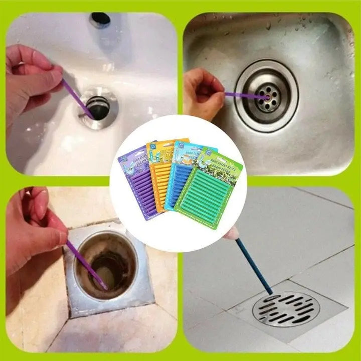 Sikunuo | Drain Cleaner Sticks – Breaks down grease, soap, and organic residues (Set of 12)