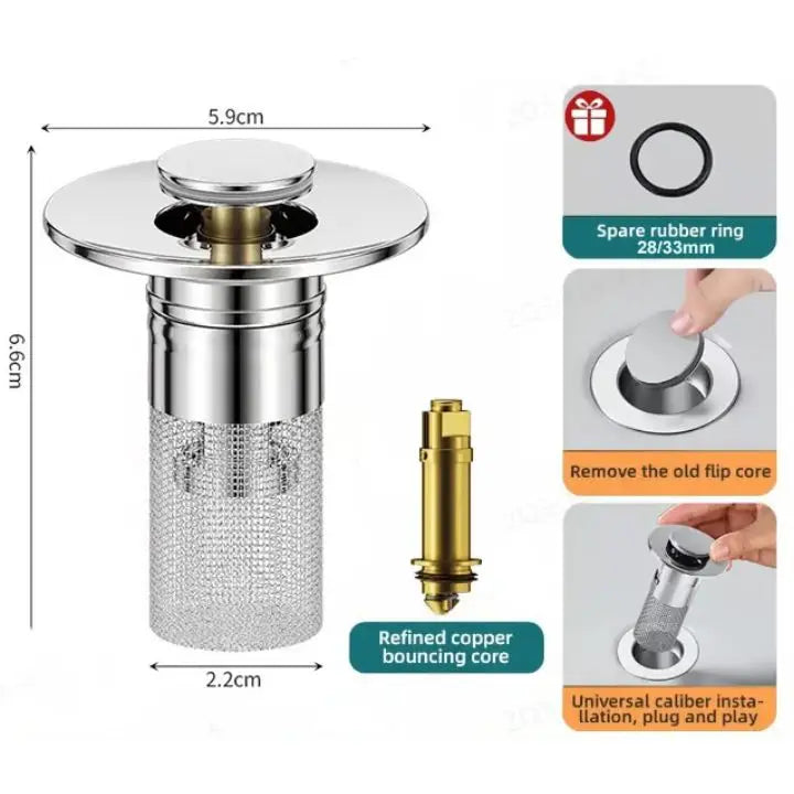 Sikunuo | Drain strainer against clogging with pop-up function