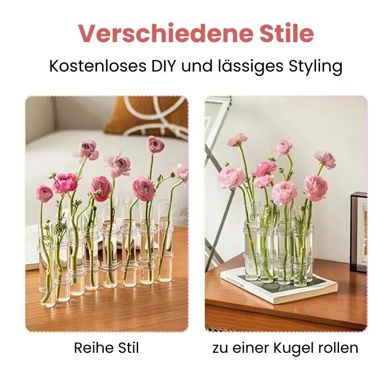 Sikunuo | Customizable Glass Flower Vase with Hinge – elegant & versatile