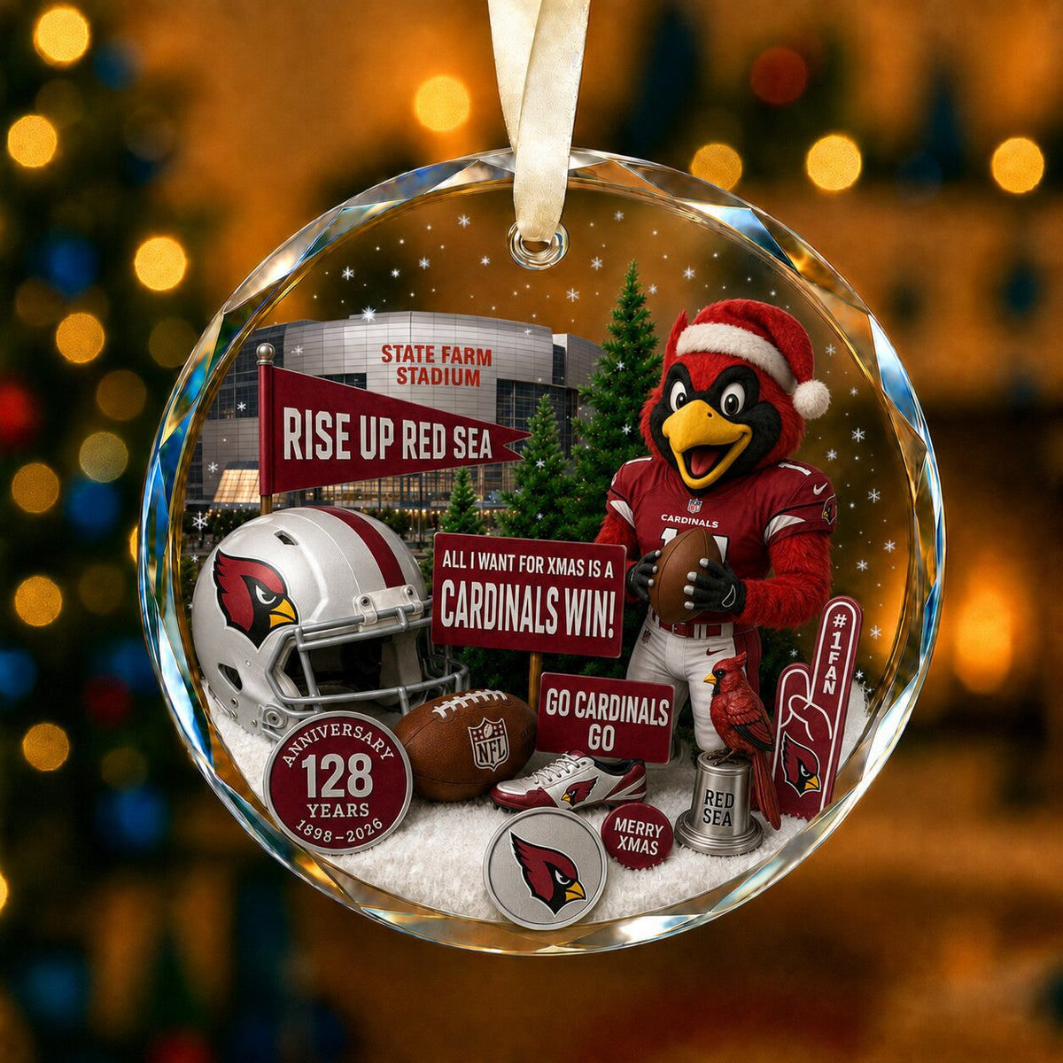 Football Team Acrylic Christmas Ornament