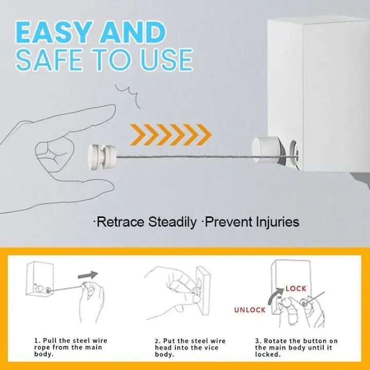 Sikunuo | Retractable Clothesline – Space-saving, stable & secure