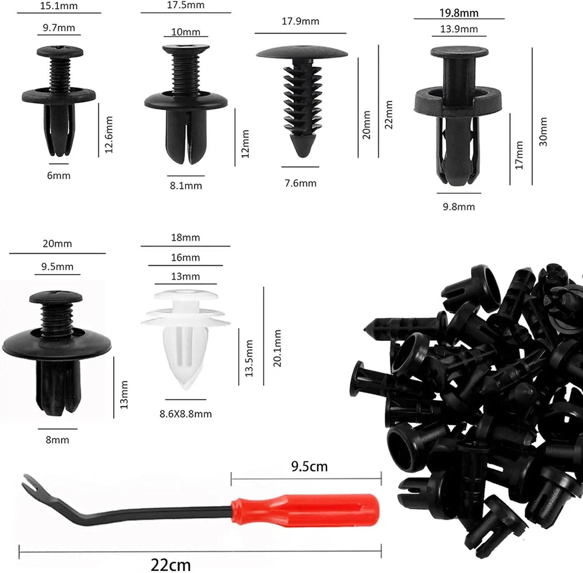 Sikunuo | Auto mounting kit with clips & tools for repairs