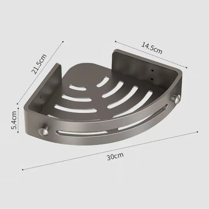 Sikunuo | Bathroom Wall Shelf – Stainless Steel Corner Basket with Adhesive Holder