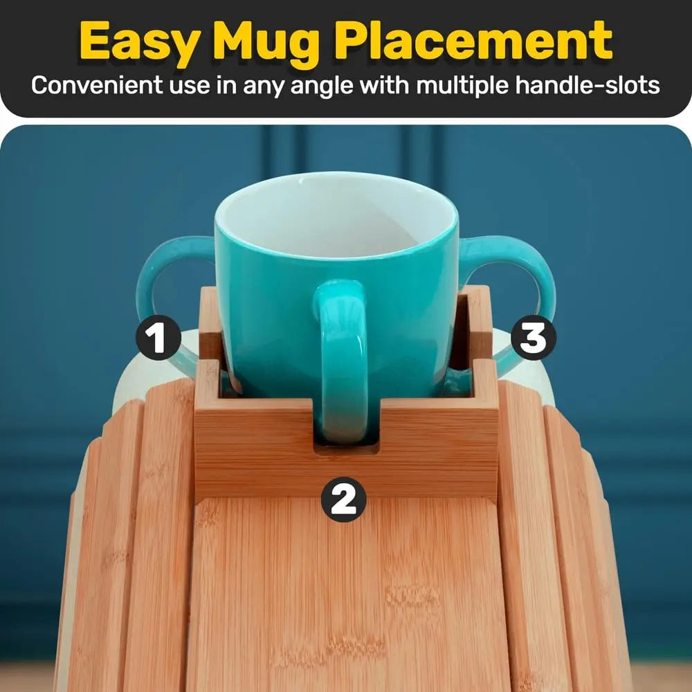 Sikunuo | Bamboo Armrest Tray — Eco-Friendly Cup and Snack Holder for the Sofa