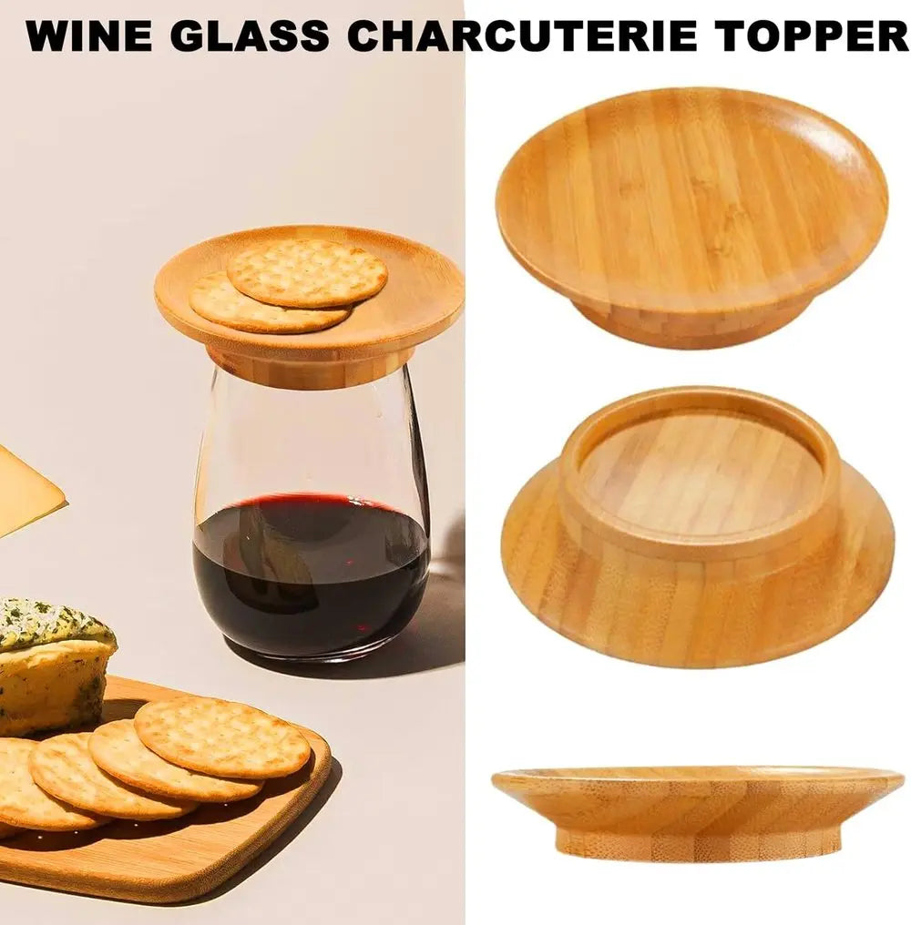 Sikunuo | Bamboo Wine Glass Snack Holder — Elegant Snack Holder for Wine Evenings