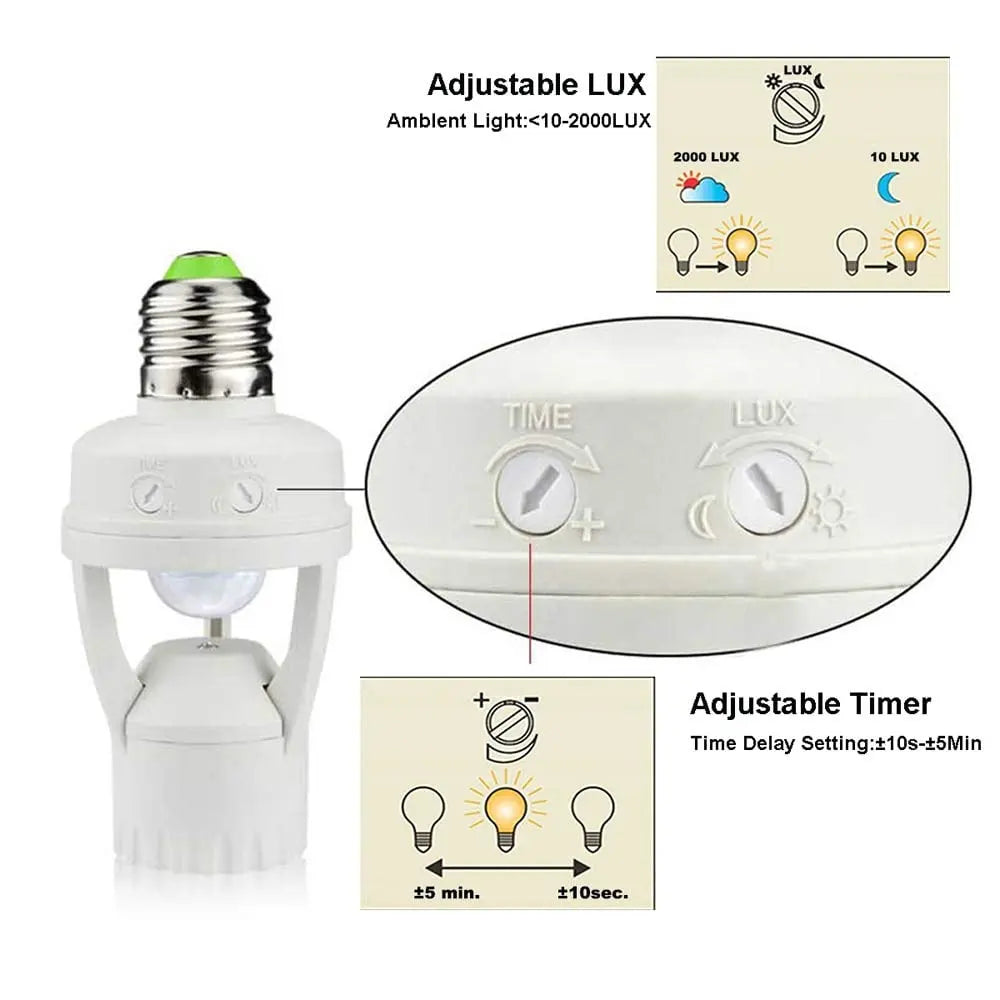 Sikunuo | Motion-controlled E27 lamp socket with IR sensor