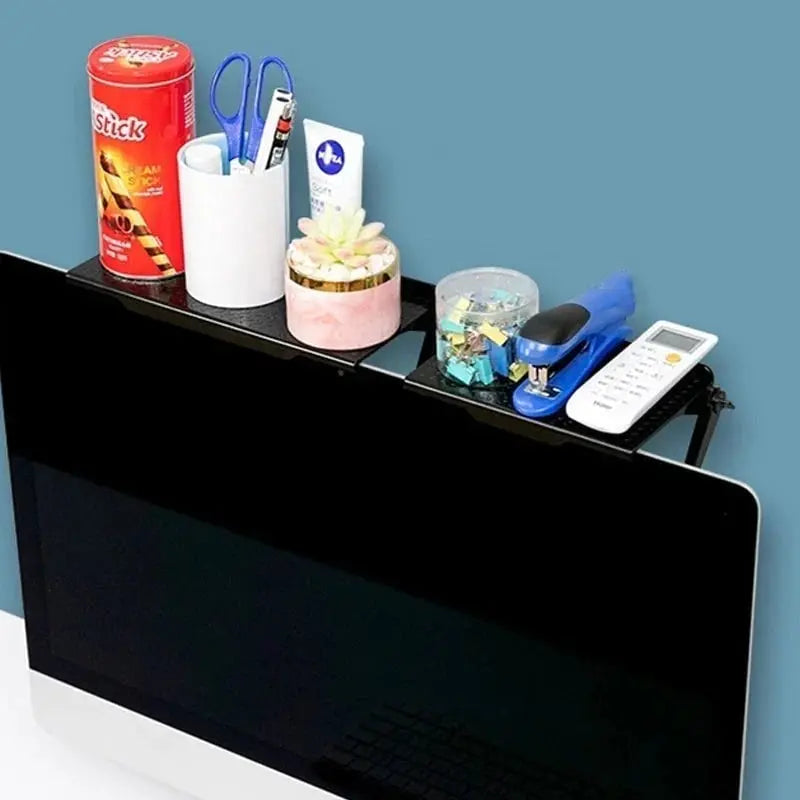 Sikunuo | Monitor shelf with phone stand – Organization without drilling and tools