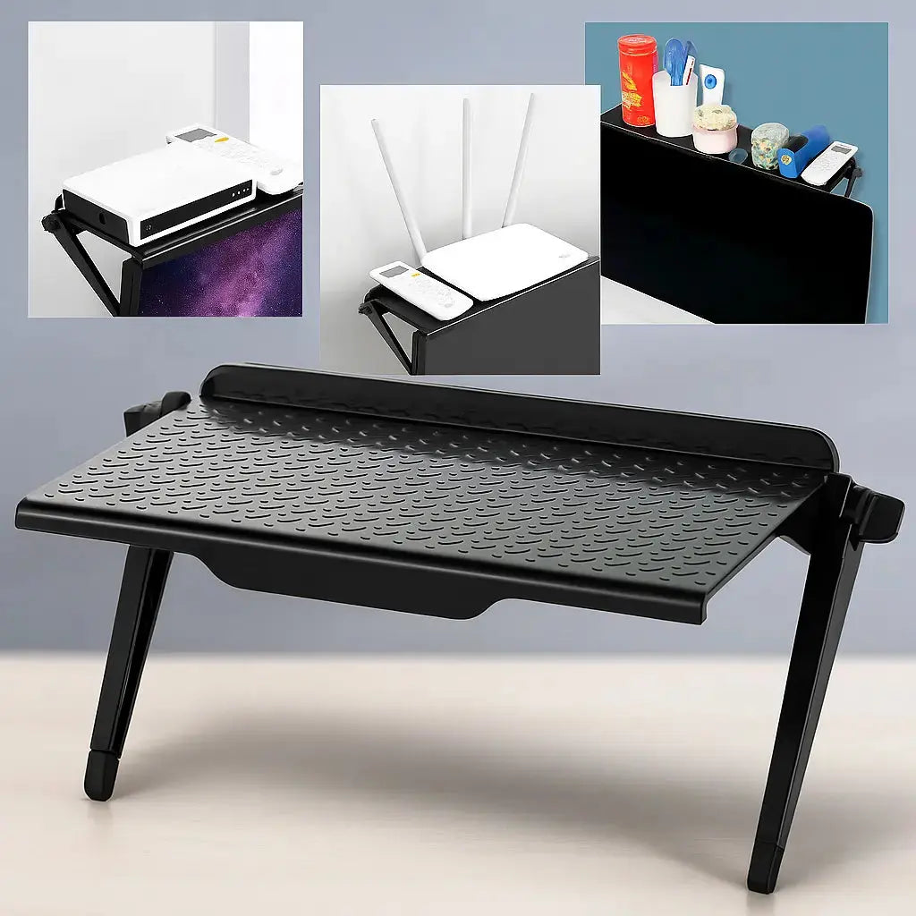 Sikunuo | Monitor shelf with phone stand – Organization without drilling and tools