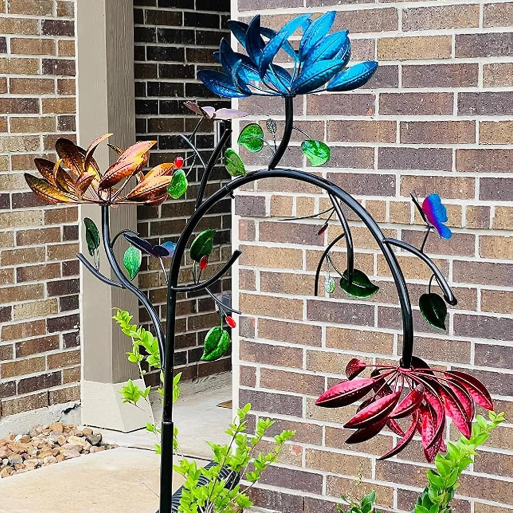 Sikunuo | Colorful Garden Windspinner – Fascinating Flower Decoration
