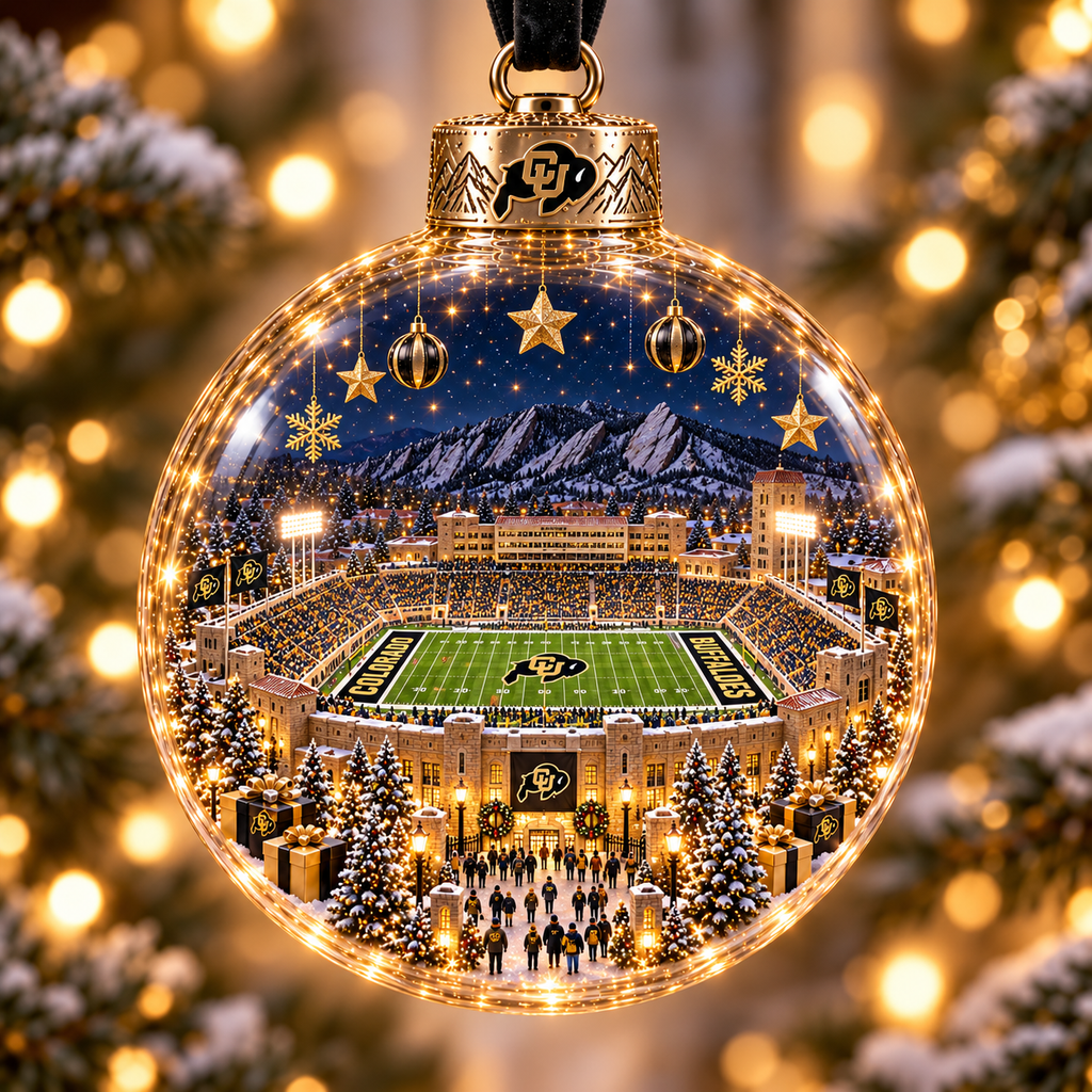 Game Day Glow – Light-Up Football Stadium Christmas Ornament