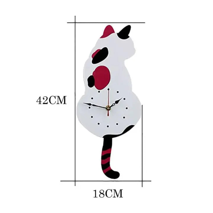 Sikunuo | Charming Cat Wall Clock with Swinging Tail