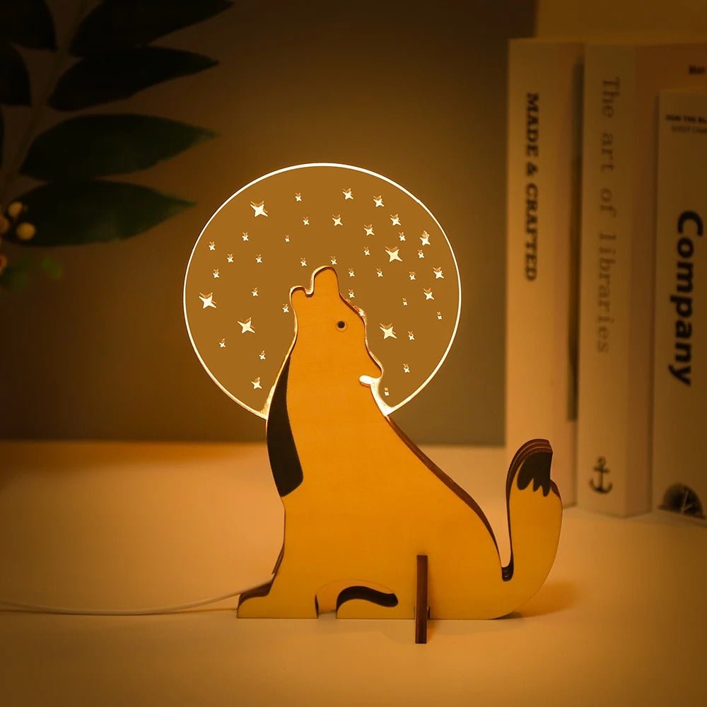 Sikunuo | Charming Wooden Animals LED Bedside Lamps