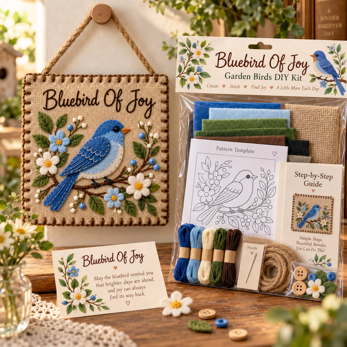 Garden Birds Fabric Weaving Kit