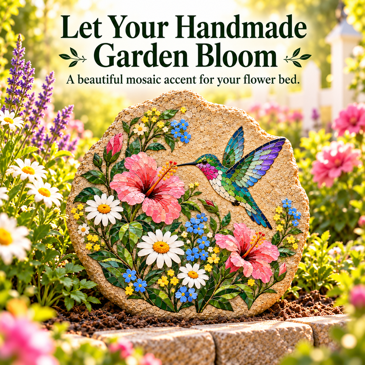 Beginner-Friendly Hummingbird & Wildflower Mosaic DIY Kit