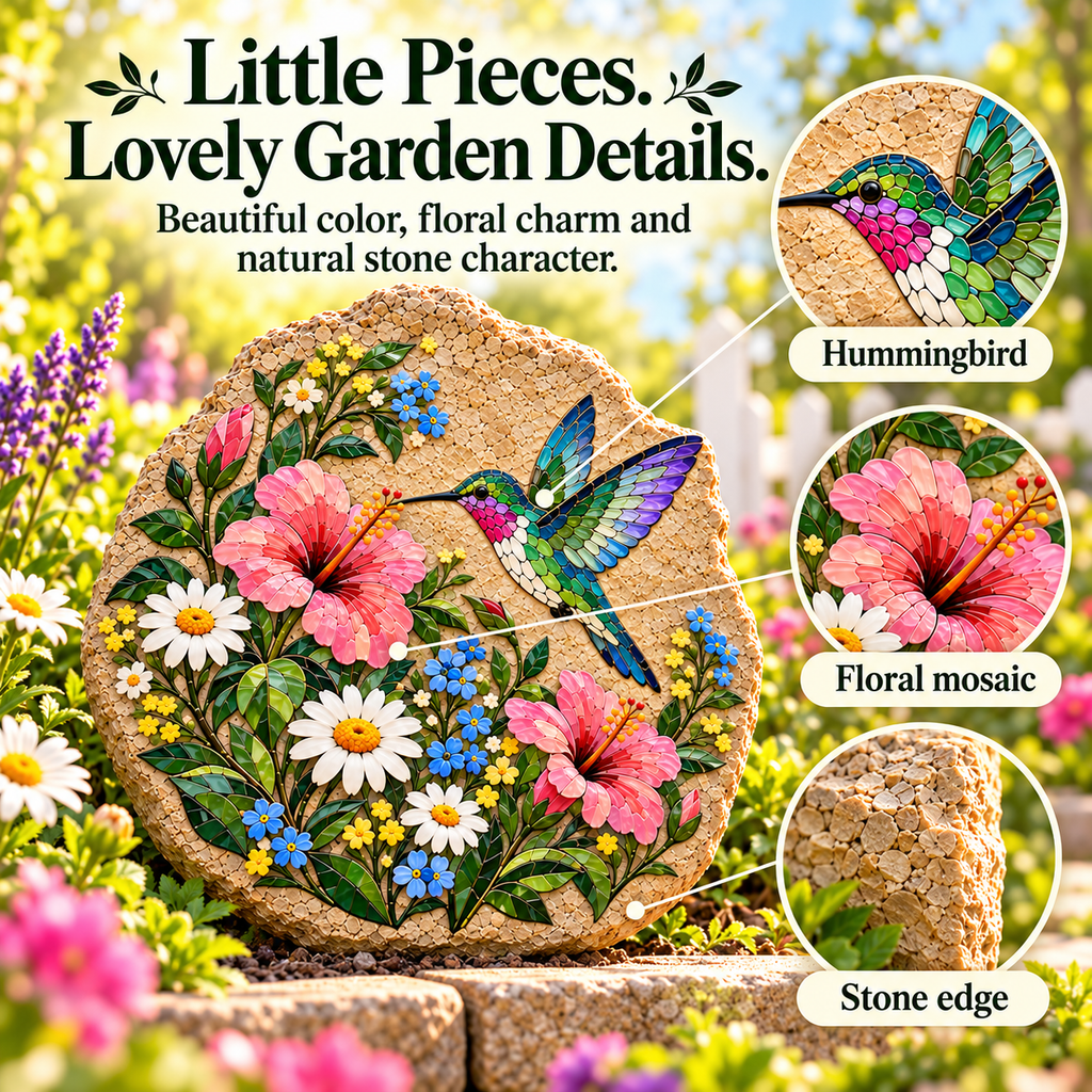 Beginner-Friendly Hummingbird & Wildflower Mosaic DIY Kit