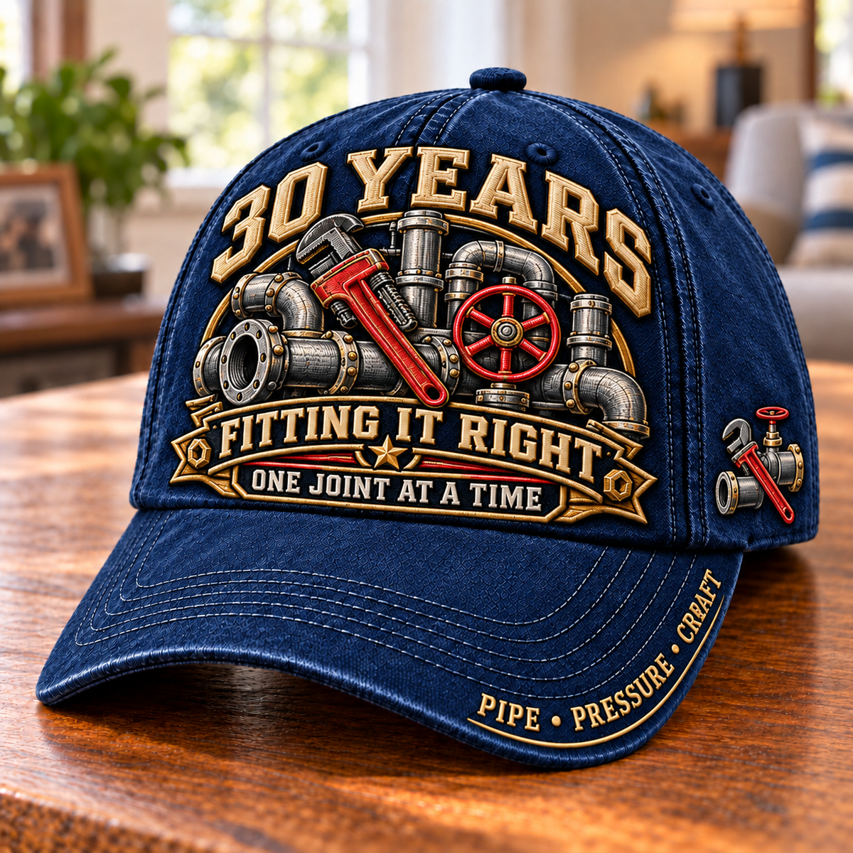 30 Years Fitting It Right Pipefitter Milestone Baseball Cap