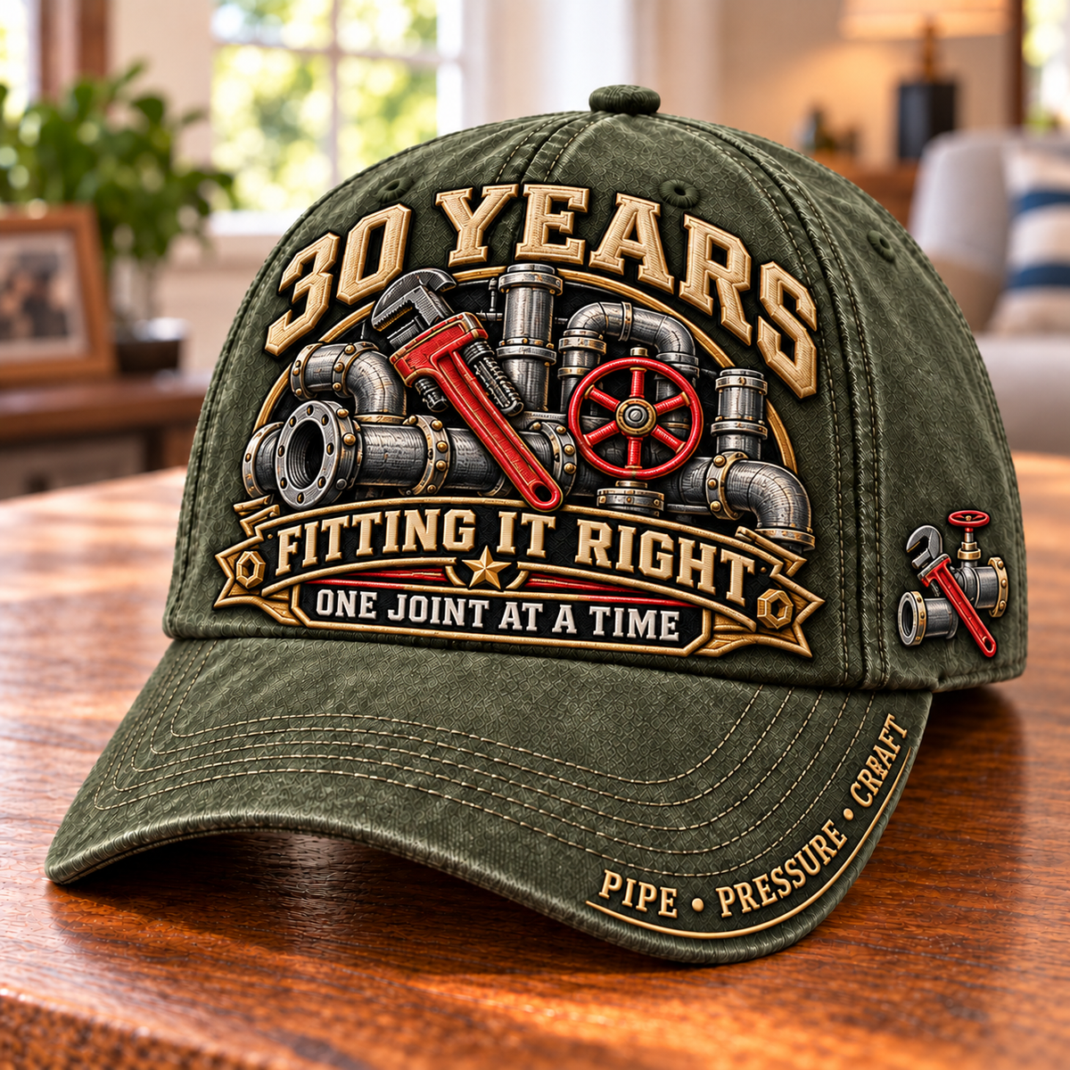 30 Years Fitting It Right Pipefitter Milestone Baseball Cap