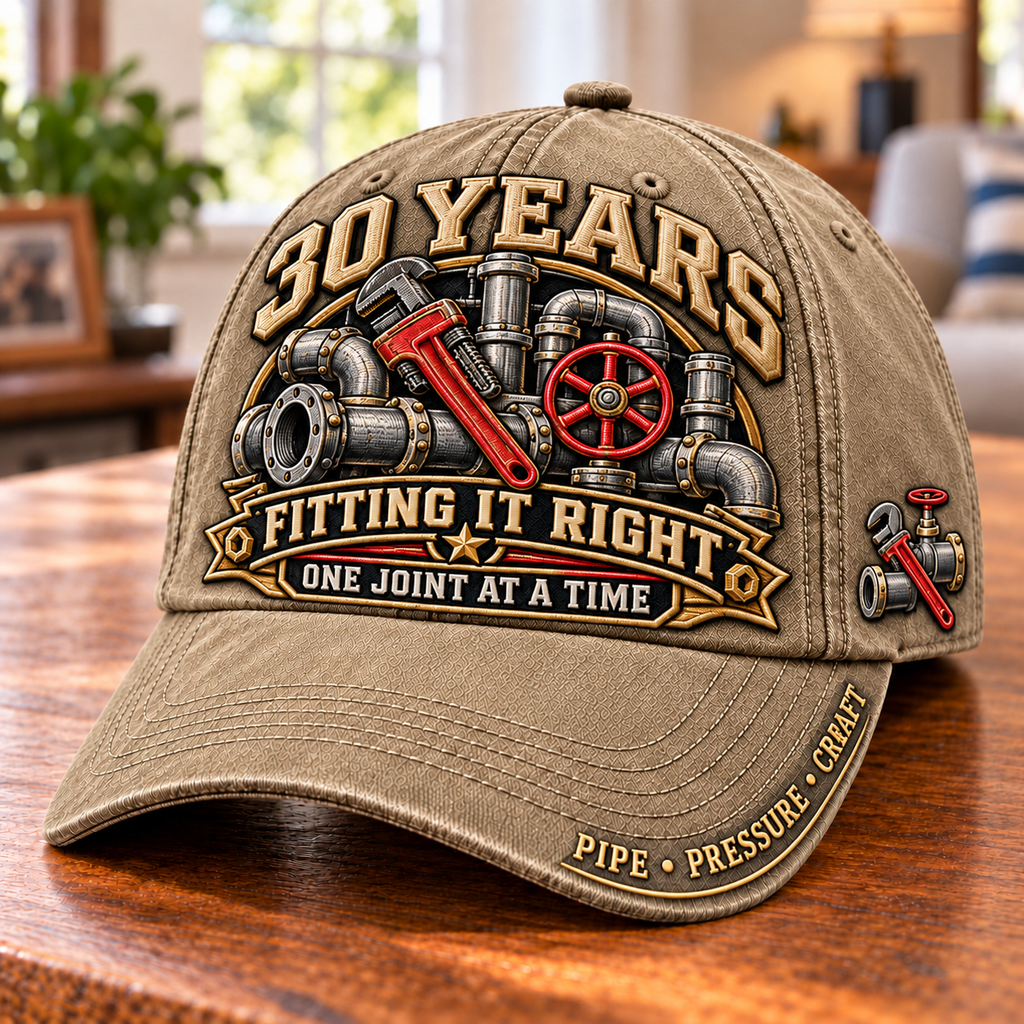 30 Years Fitting It Right Pipefitter Milestone Baseball Cap