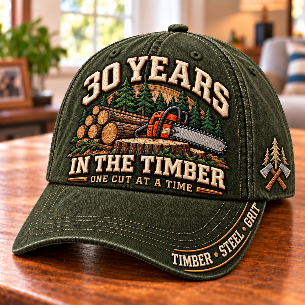 30 Years One Cut At A Time Logger Milestone Baseball Cap