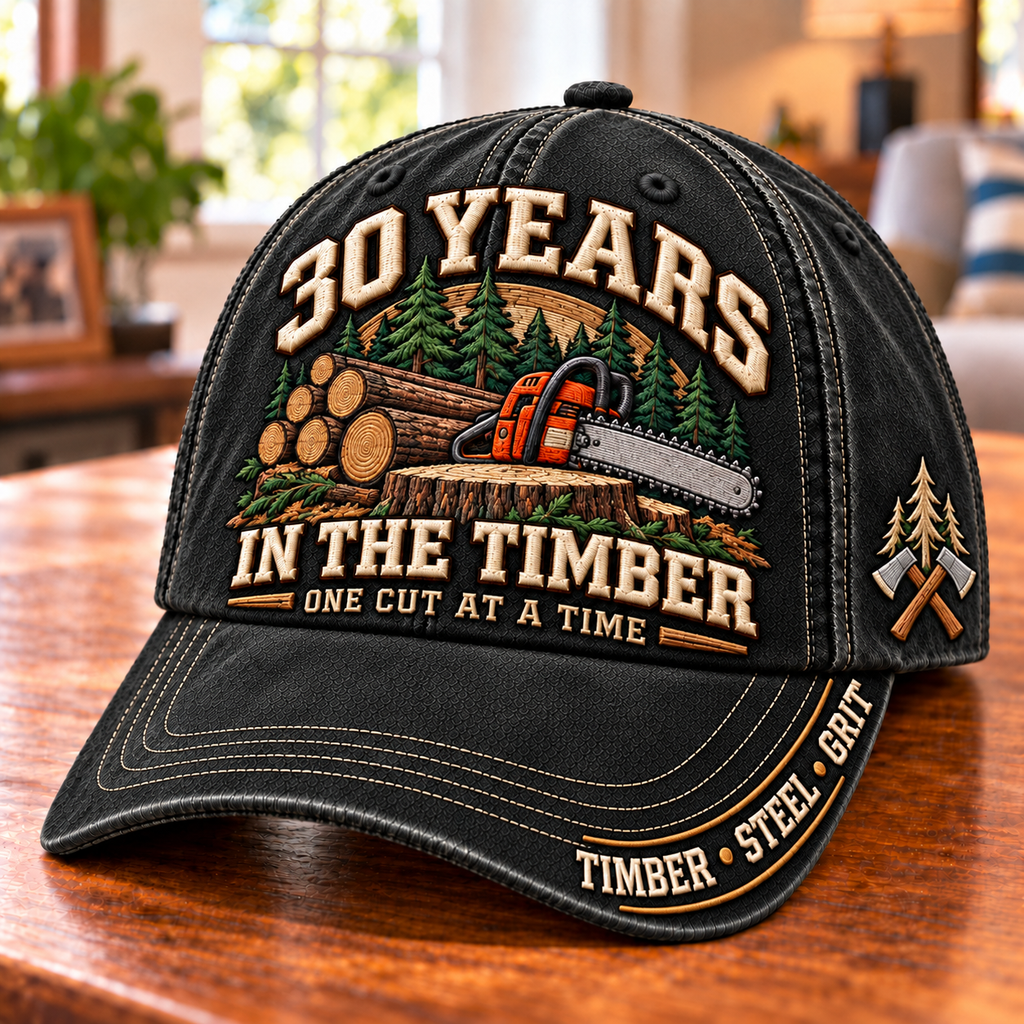 30 Years One Cut At A Time Logger Milestone Baseball Cap