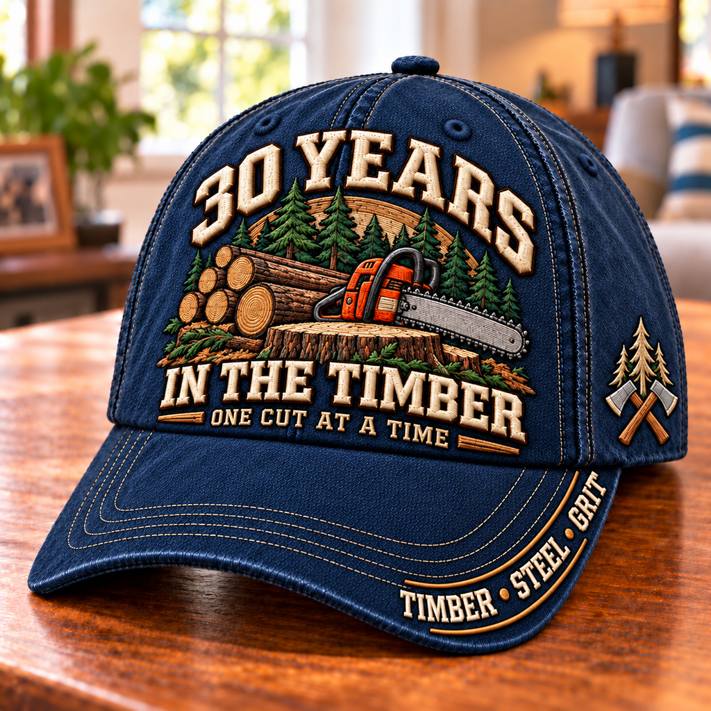 30 Years One Cut At A Time Logger Milestone Baseball Cap