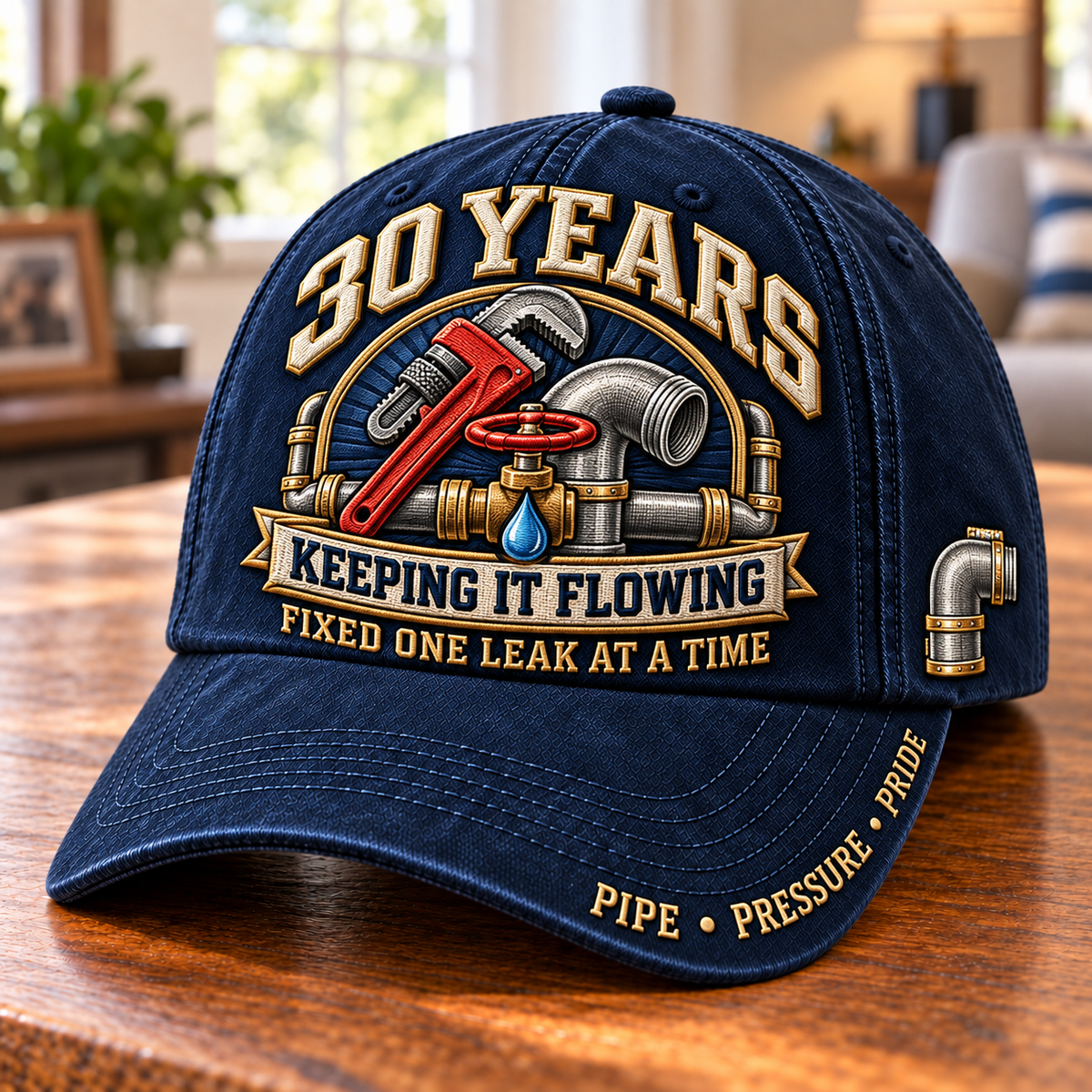 30 Years Keeping It Flowing Plumber Milestone Baseball Cap