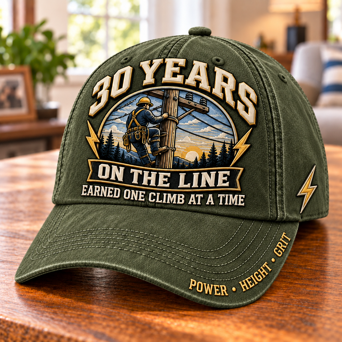 30 Years On The Line Lineman Milestone Baseball Cap