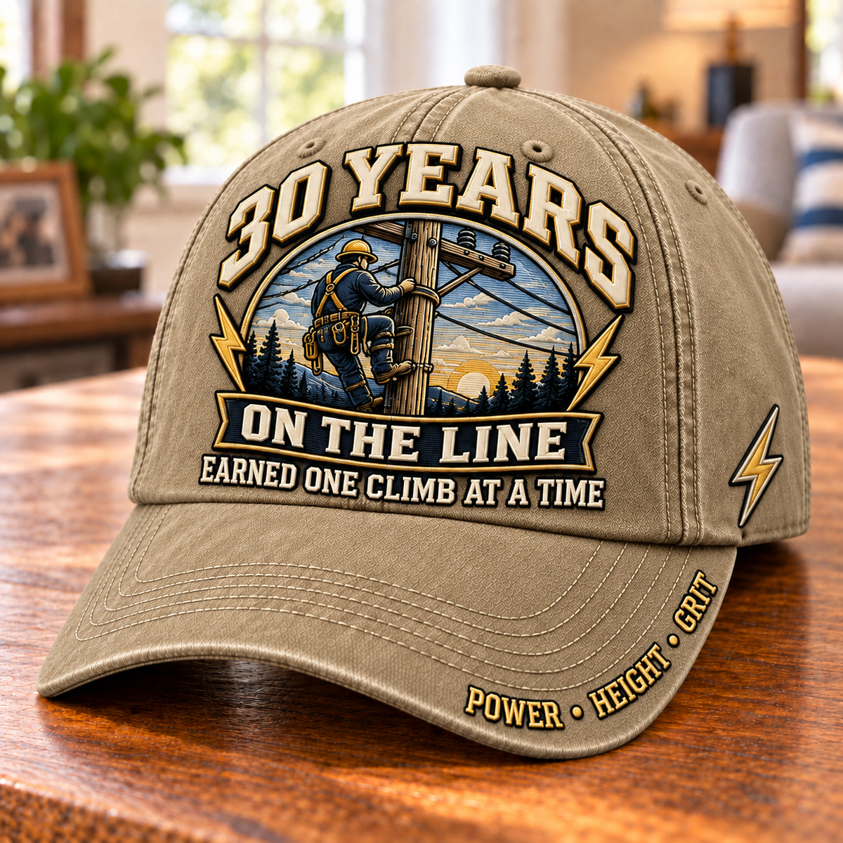 30 Years On The Line Lineman Milestone Baseball Cap