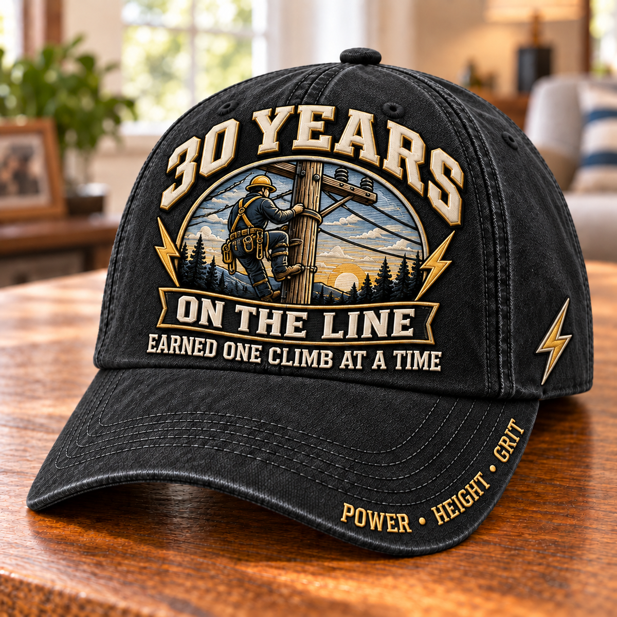 30 Years On The Line Lineman Milestone Baseball Cap