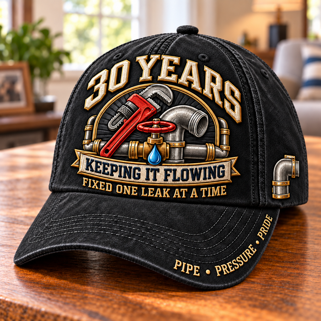 30 Years Keeping It Flowing Plumber Milestone Baseball Cap