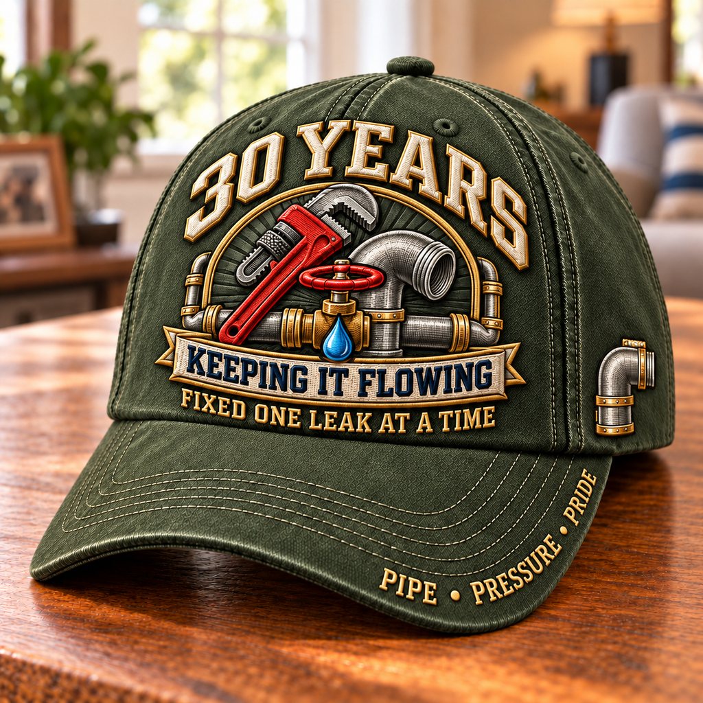 30 Years Keeping It Flowing Plumber Milestone Baseball Cap