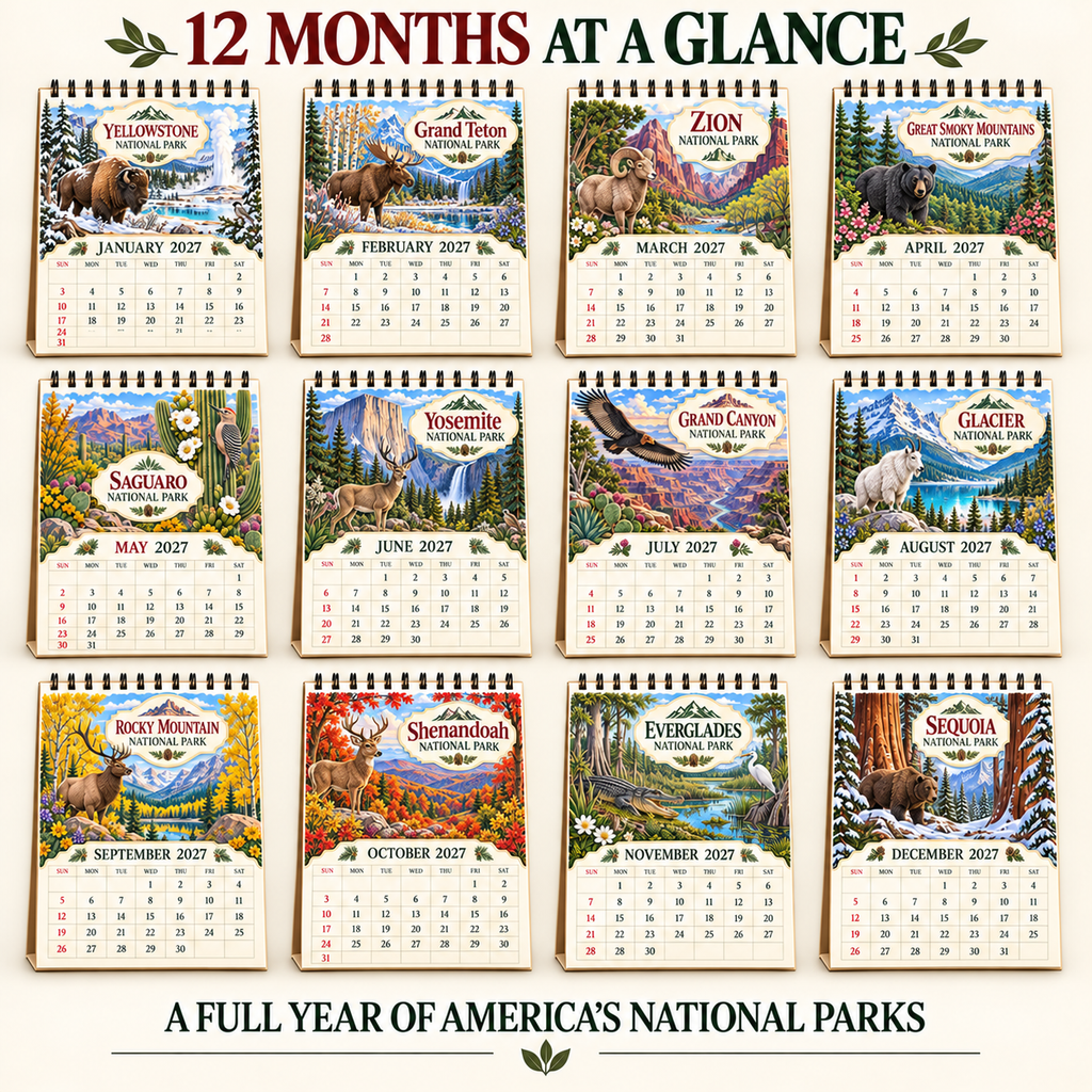 2027 America’s National Parks & Wildlife Wall Calendar
