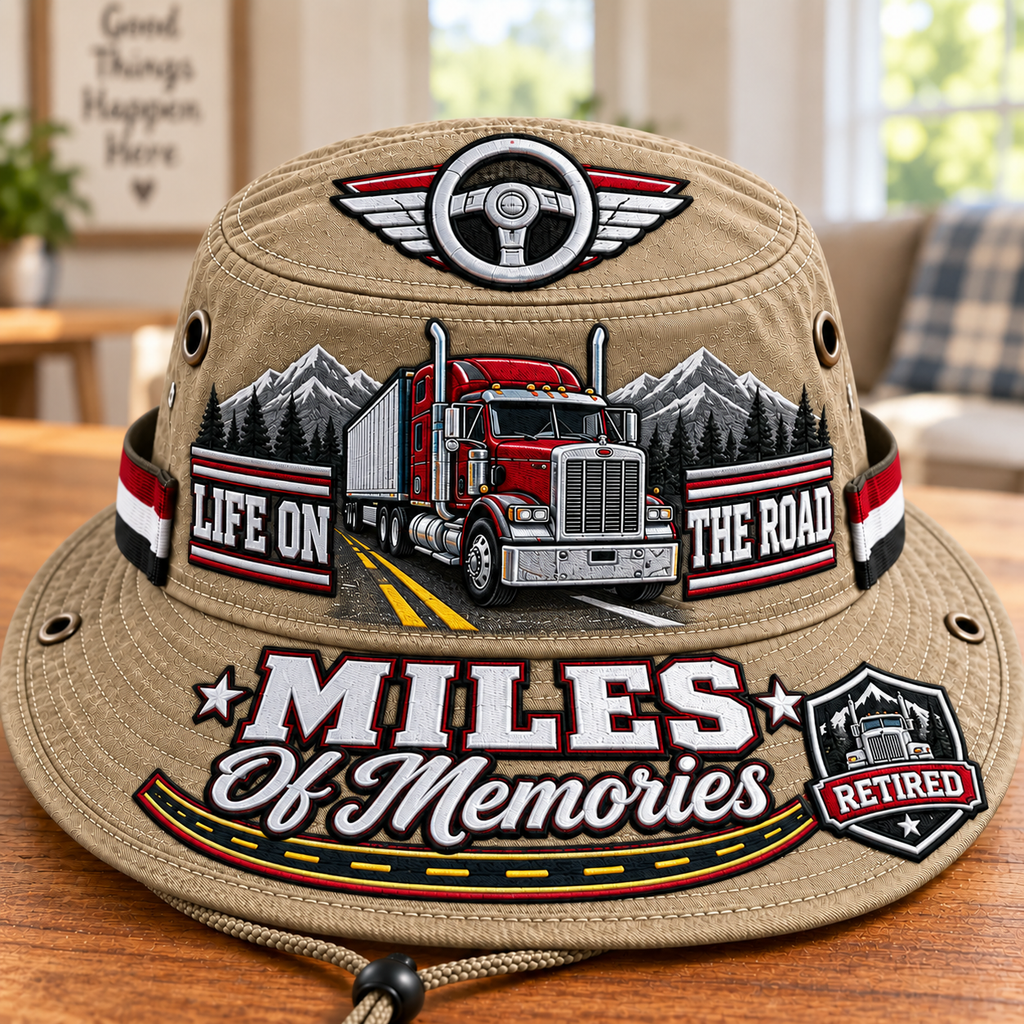 Miles Of Memories Retired Trucker Boonie Hat