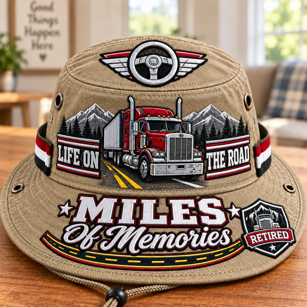 Miles Of Memories Retired Trucker Boonie Hat