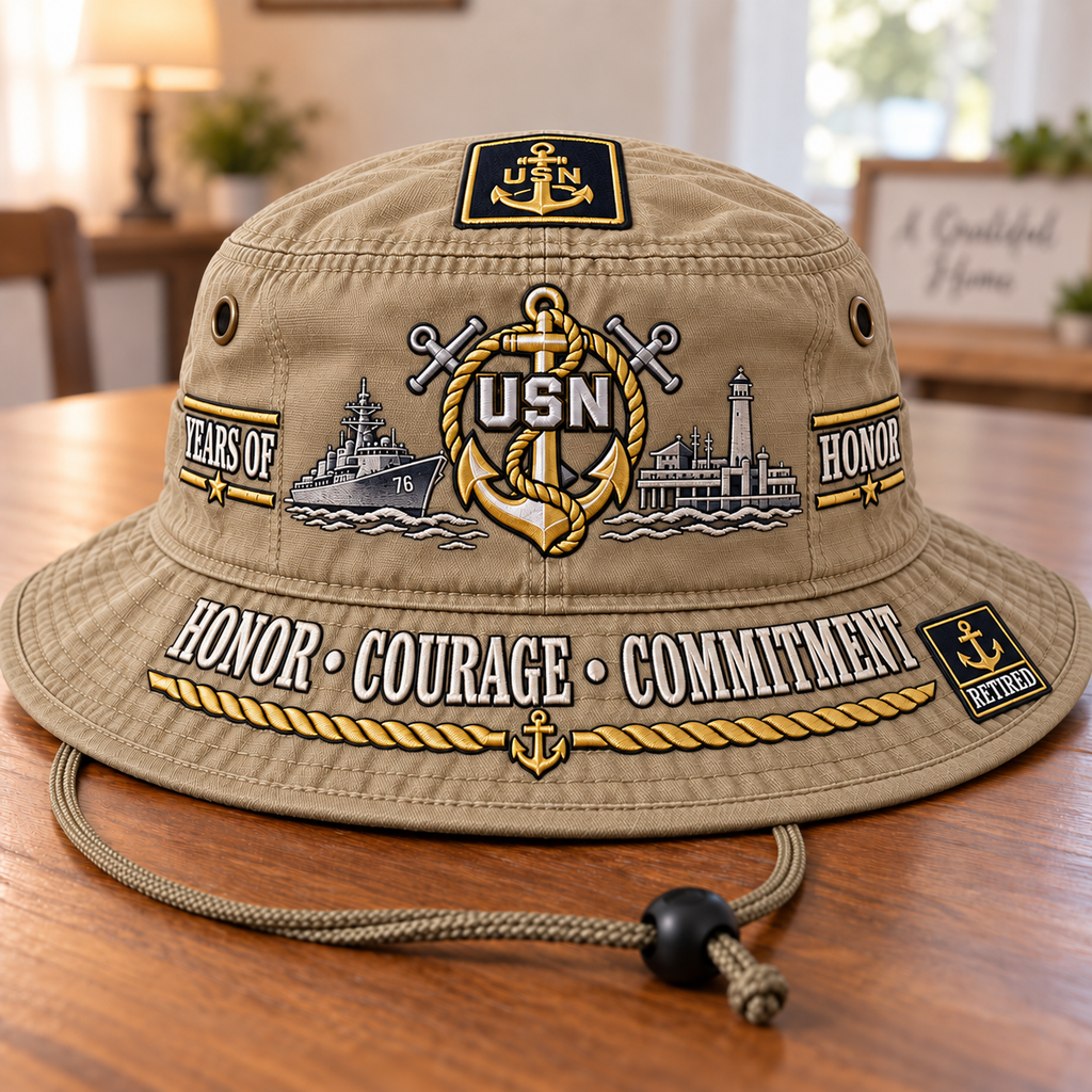 Honor Courage Commitment Retired Navy Boonie Hat