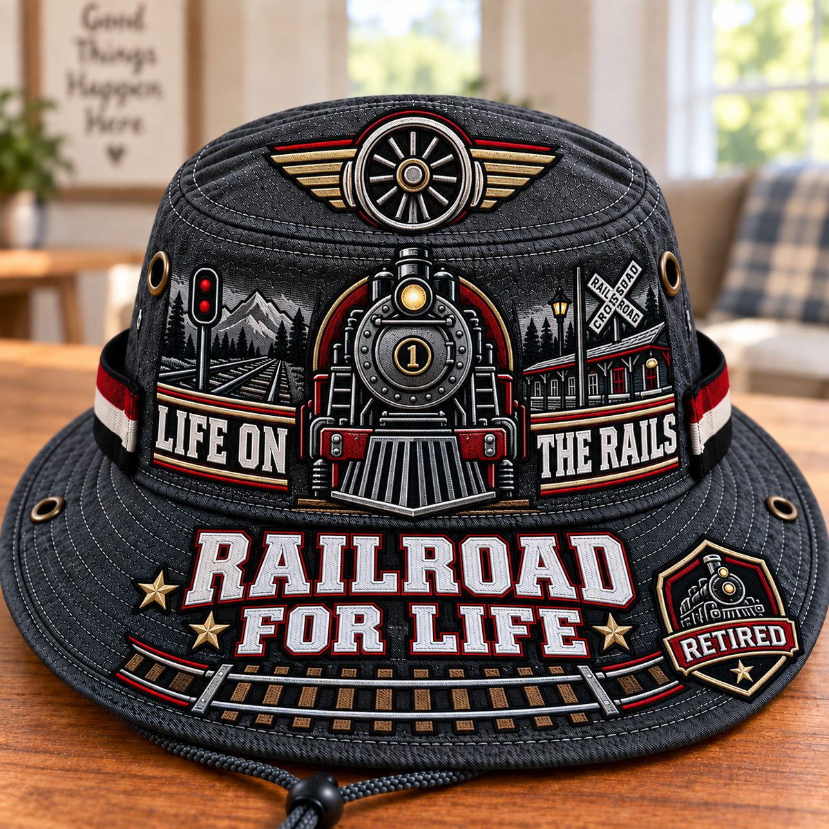 Railroad For Life Retired Railroad Worker Boonie Hat