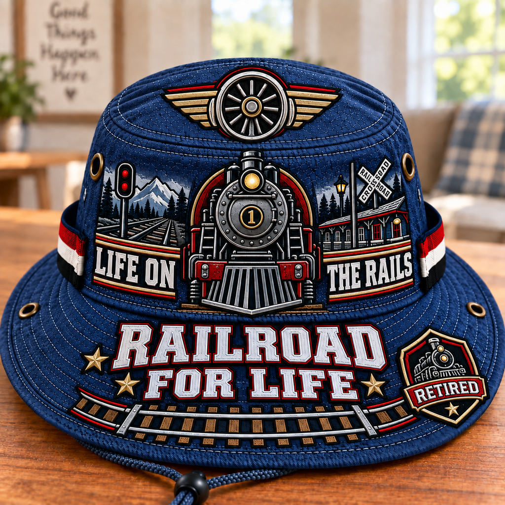 Railroad For Life Retired Railroad Worker Boonie Hat