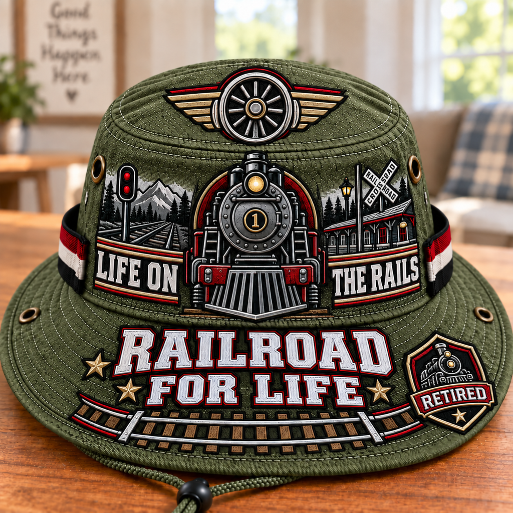 Railroad For Life Retired Railroad Worker Boonie Hat