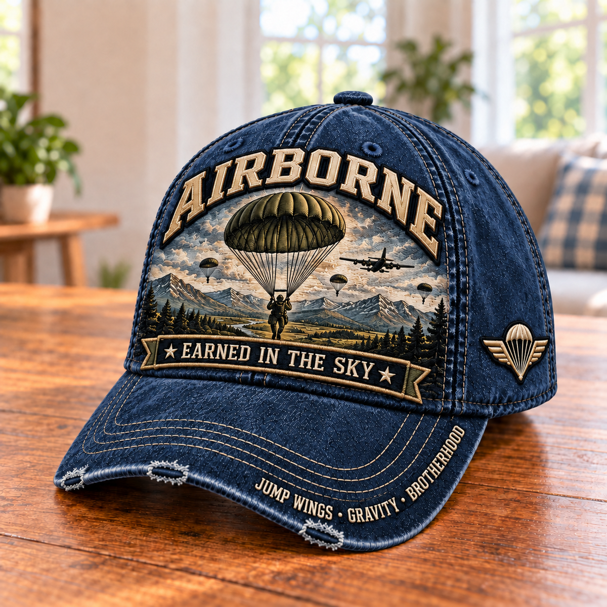 Airborne Earned In The Sky Baseball Cap