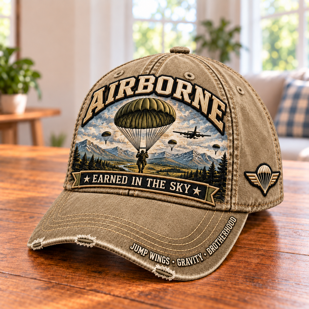 Airborne Earned In The Sky Baseball Cap
