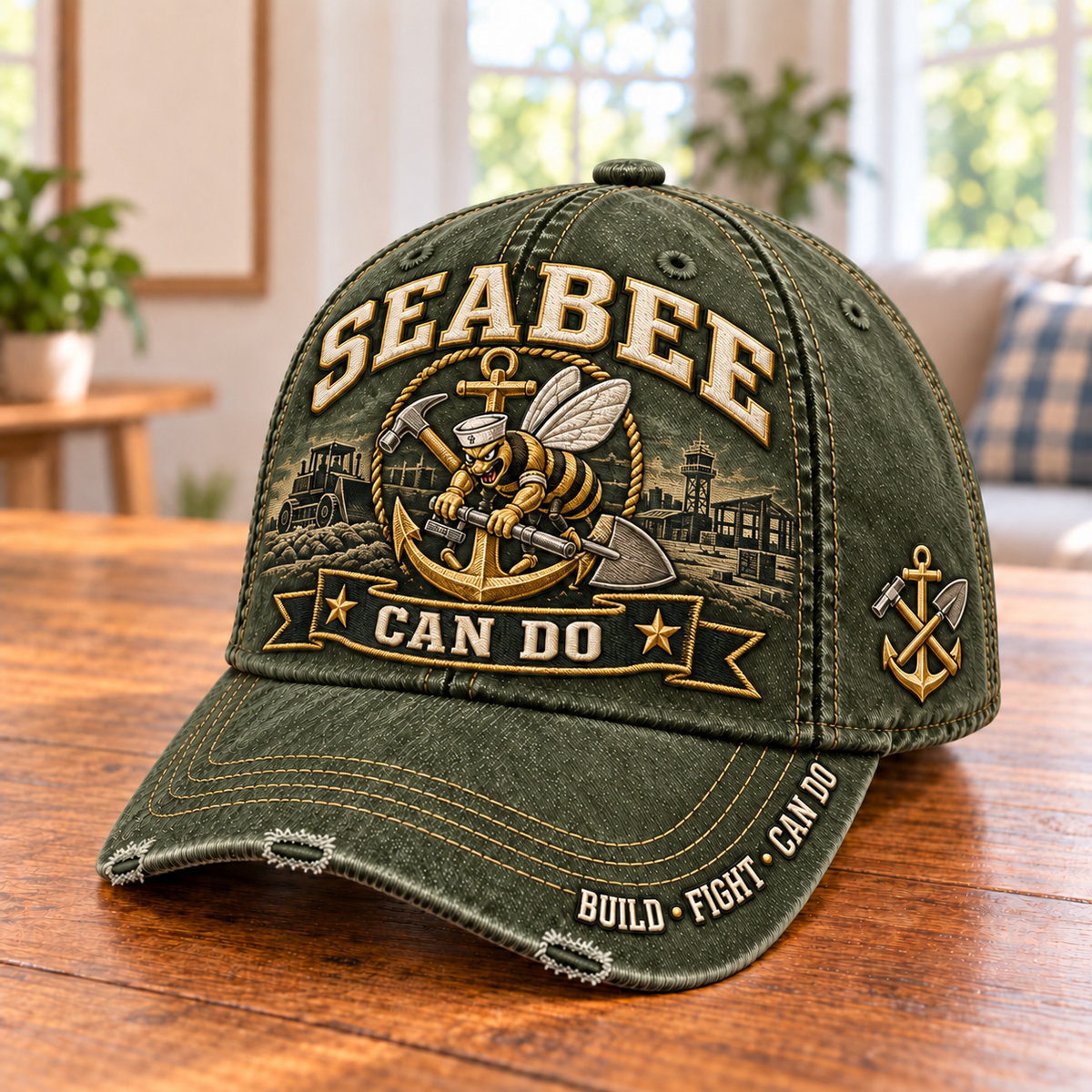 Seabee Can Do Navy Veteran Baseball Cap