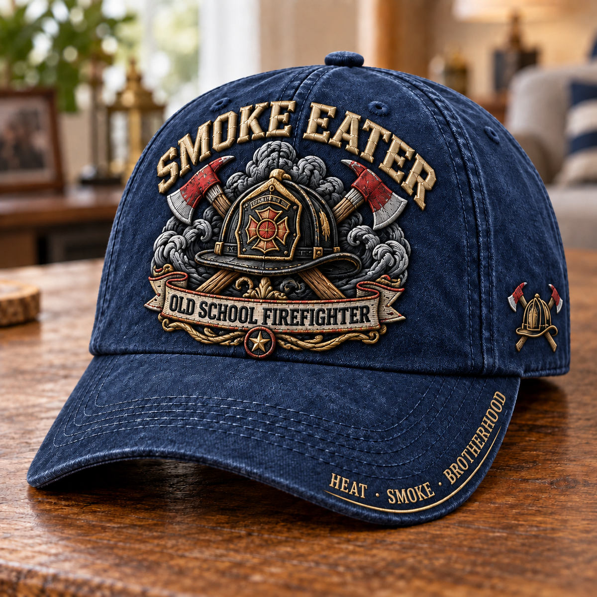Smoke Eater Old School Firefighter Baseball Cap