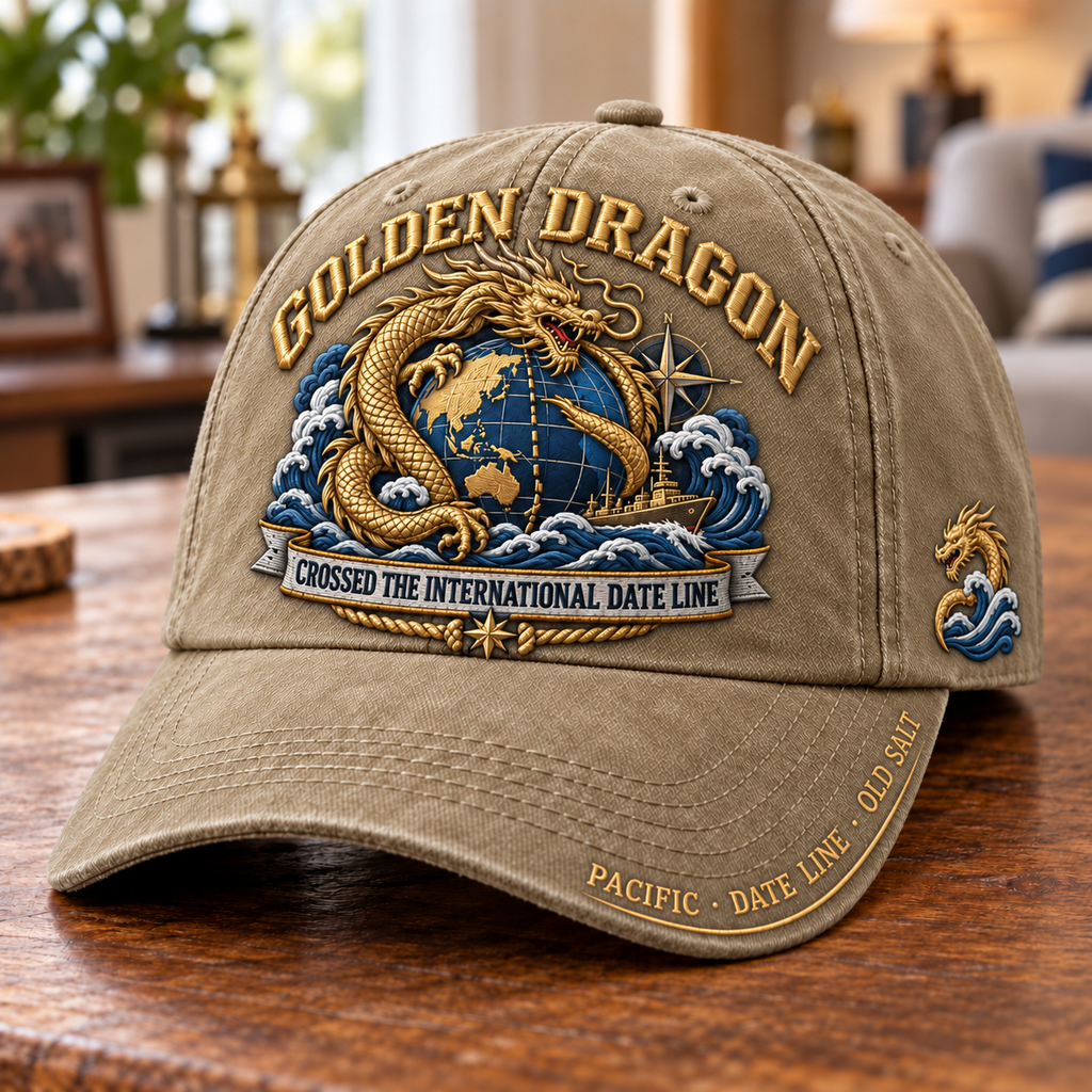 Golden Dragon International Date Line Baseball Cap