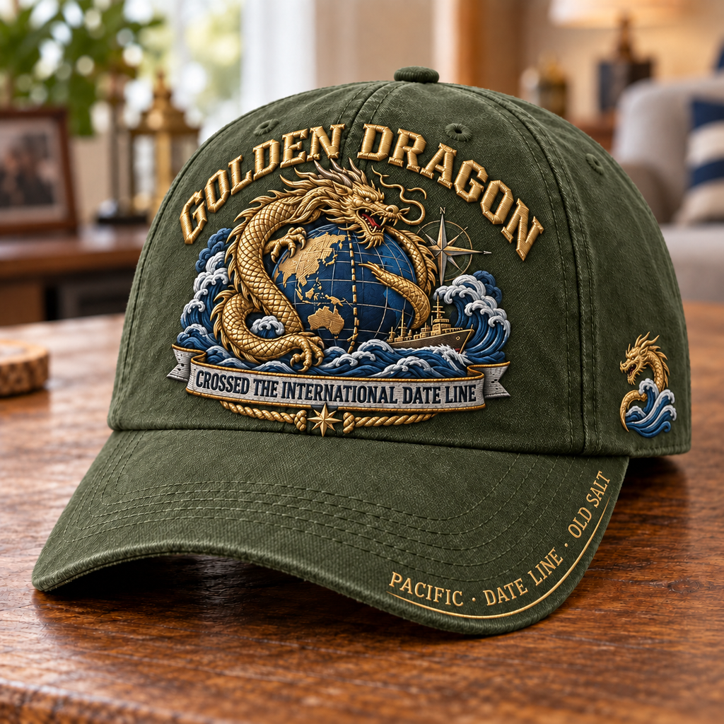Golden Dragon International Date Line Baseball Cap