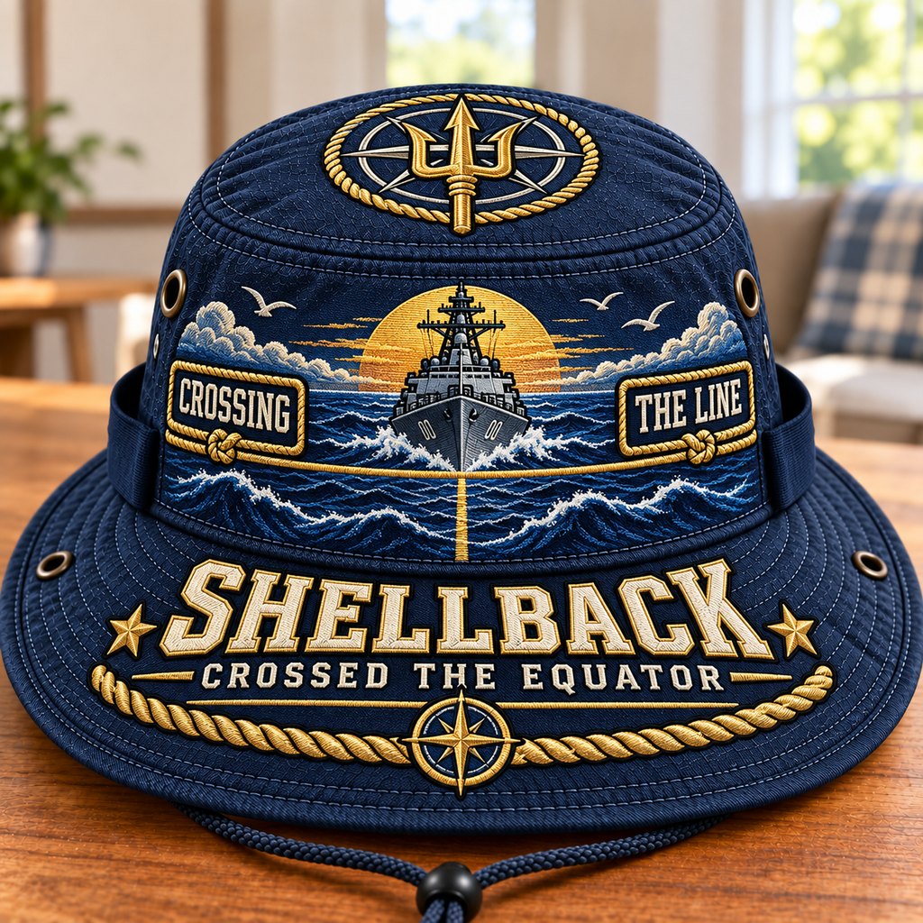 Shellback Crossing The Line Boonie Hat