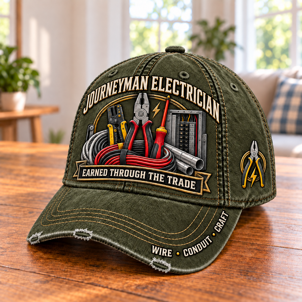 Journeyman Electrician Earned Through The Trade Baseball Cap
