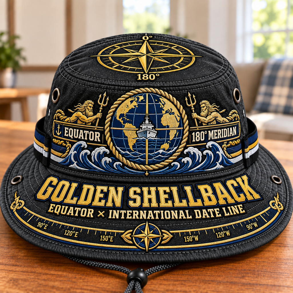 Golden Shellback Equator & Date Line Boonie Hat
